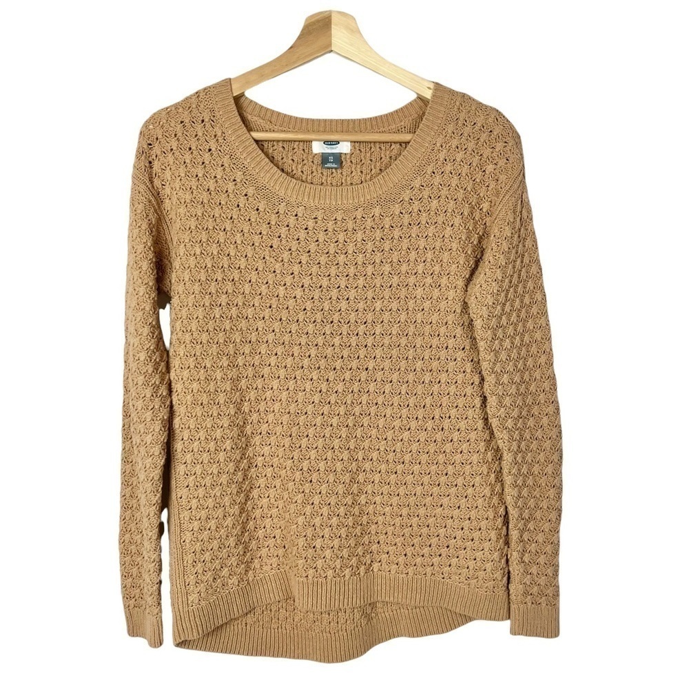Old Navy Camel Brown Popcorn Knit Pullover Crew Neck Sweater XS